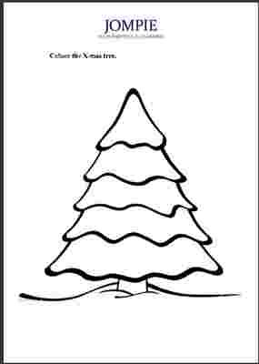 Preview of X-mas Tree Coloring Worksheet for Kids – Printable Activity