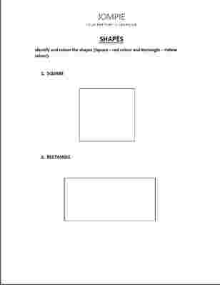 Preview of Shape Recognition and Coloring Worksheet for Kids – Printable Activity