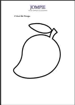 Preview of Mango Coloring Worksheet for Kids – Printable Activity
