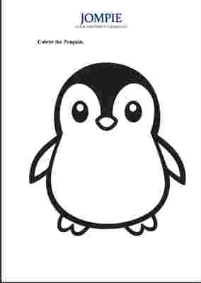 Preview of Penguin Coloring Worksheet for Nursery Kids – Fun Animal Printable