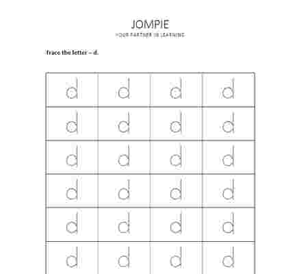Preview of Tracing small alphabet - d