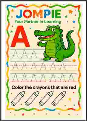 Preview of Tracing Letter A Worksheet with Alligator