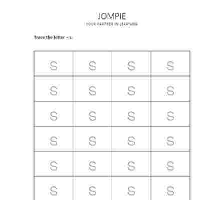 tracing small alphabet - s