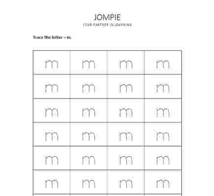 Tracing small alphabet - m