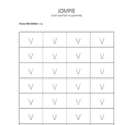 tracing small alphabet - v