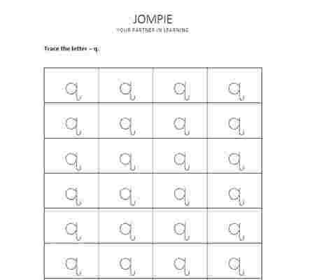 Tracing small alphabet - q