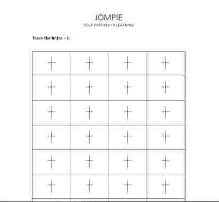 tracing small alphabet - t